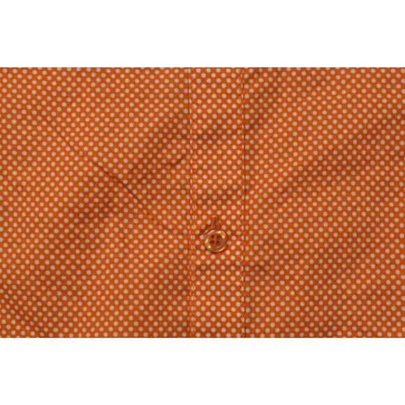 Stacy Adams Men's Dress Shirt Orange Polka Dot Size 18.5 38/39 - Picture 5 of 8